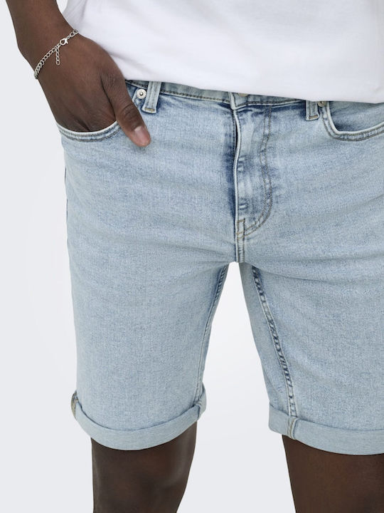 Herren Shorts Denim Blauen