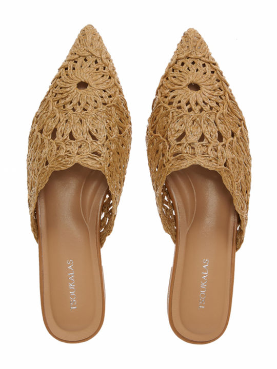 Flat Mules σε Καφέ Χρώμα
