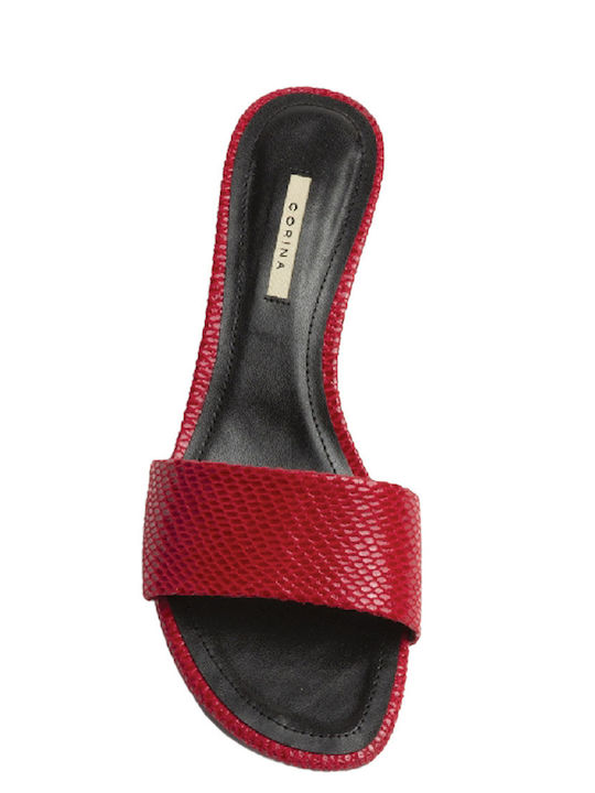 Mules with Low Heel in Red Colour