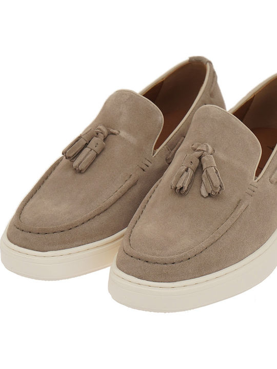 Suede Ανδρικά Loafers σε Μπεζ Χρώμα