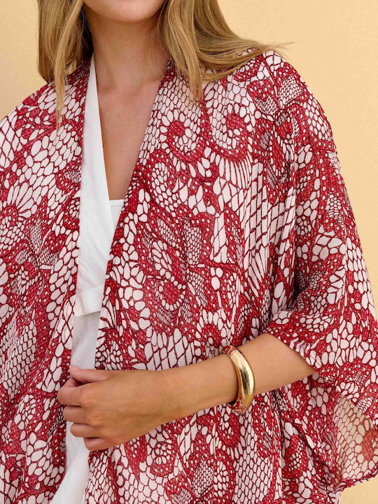 Long Women's Kimono Red