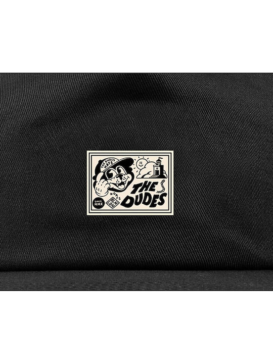 Dudes Factory Label Structured 5 Panel Cap Black Dudes Μέγεθος One Size
