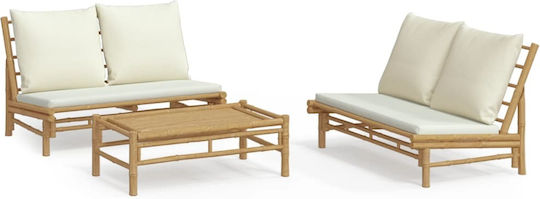 Garten- und Outdoor-Möbelsets Wohnzimmer Typsatz 3 Stück mit Kissen