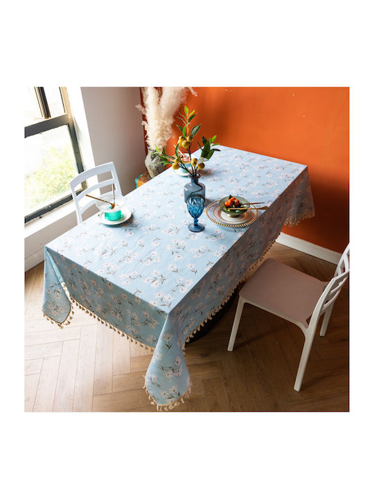 FRIPIA FRIPIA Leinen Tischdecke Hellblau 140x220cm
