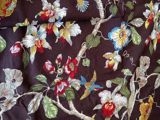 FRIPIA Linen Tablecloth With Brown Lace 140x250cm