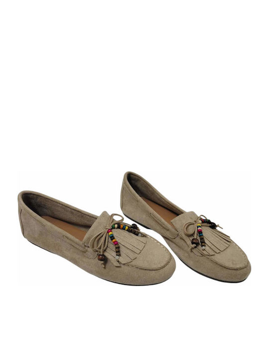 Women's Loafers in Khaki Colour