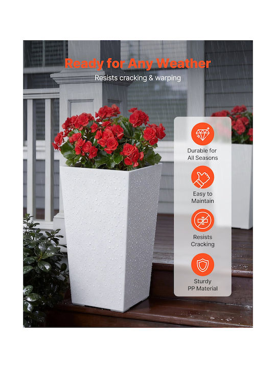 Vevor Set of 2 White Plastic Planter Boxes