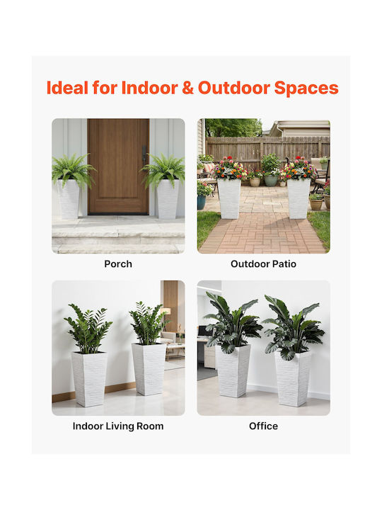 Vevor Set of 2 White Plastic Planter Boxes