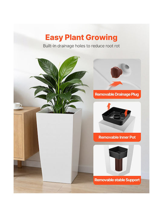 Vevor Set of 2 White Plastic Planter Boxes