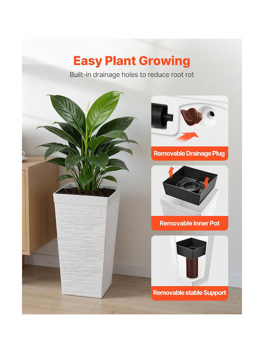 Vevor Set of 2 White Plastic Planter Boxes
