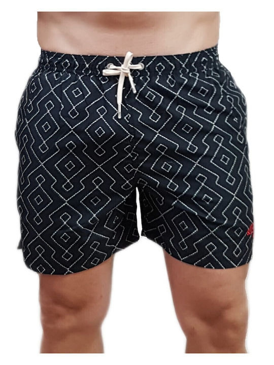 Stud Men's Swim Shorts Blue with Patterns