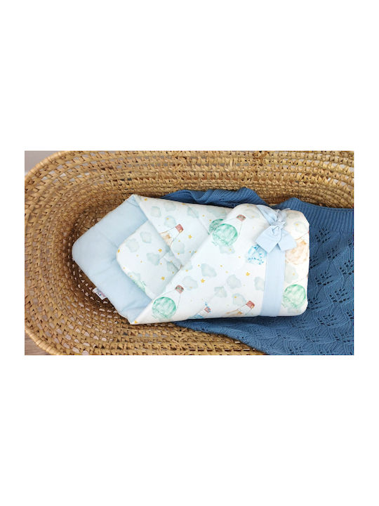 Bocioland Pătură Pepinieră Swaddling 100% Bumbac Albastră 80x80cm