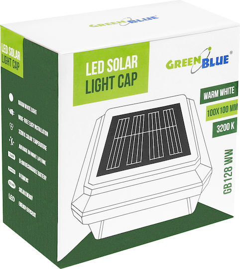Green Blue Соларна Лампа 8lm с Топла Бяла Светлина 10x10см