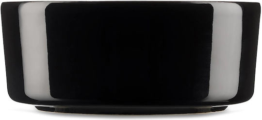 Round Black Porcelain Serving Bowls Diameter 15cm 2 Pieces