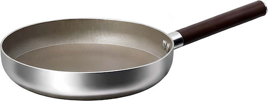 Cheffinger 20cm Induction Non-stick Frying Pan Wood Effect Handle Silver