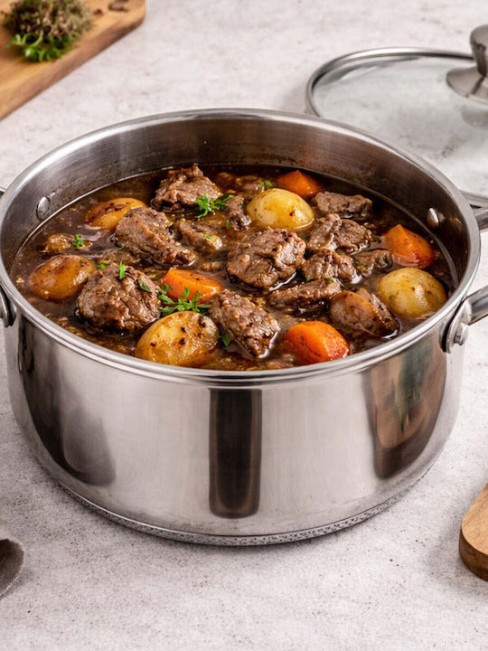 Cheffinger Oală 20cm 3l Acoperire Antiaderentă Tip Fagure Capac Argintie