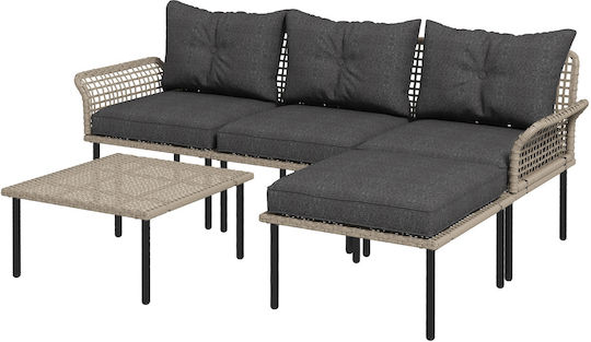 Living Room Set 5 Pieces Rattan