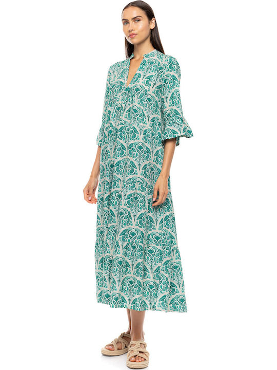 Pink Label Damen Kaftan Strand Grün