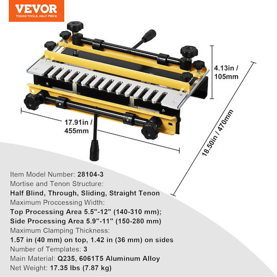 Vevor YWJJ12INCHDSQ308N001V0 Οδηγός Φρέζας