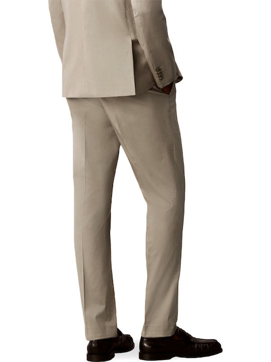 Calvin Klein Elastic Trousers in Slim Fit Beige