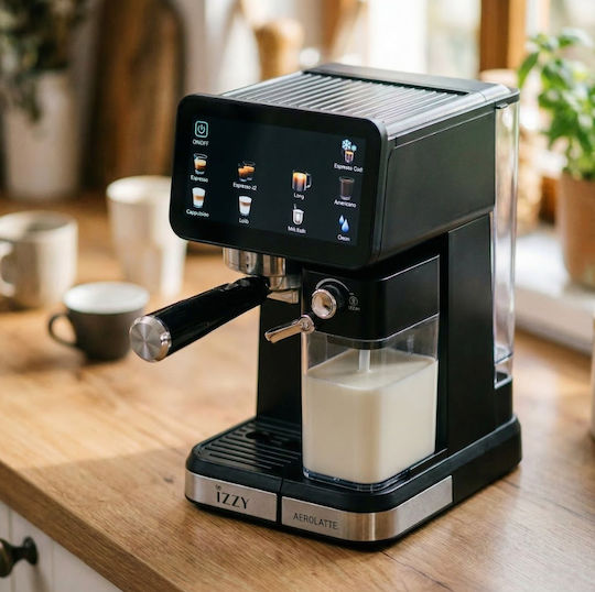 Izzy IZ-6020 Espresso Machine 1450W 20bar Pressure for Cappuccino Black 224795