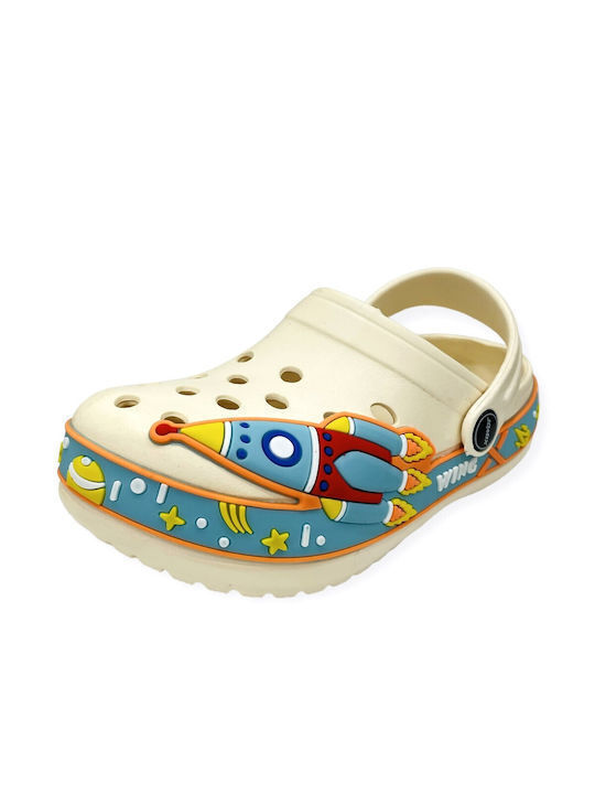 Kids Beach Clogs Beige
