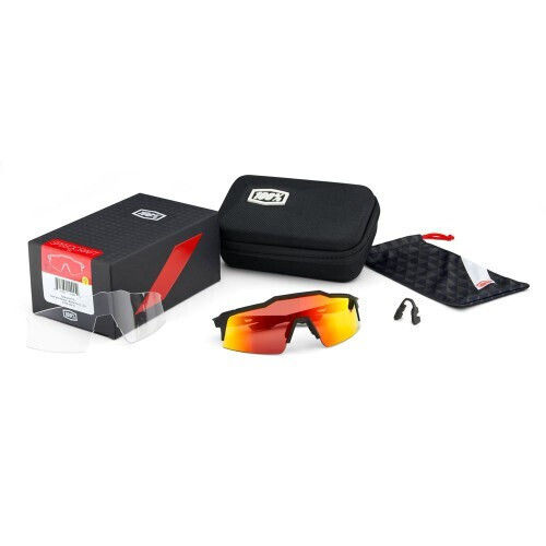 100% Cycling Glasses Speedcraft Sl with Red Frame and Mirror Photochromic Transparent Lenses