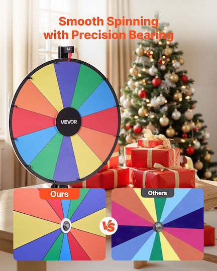 Vevor 610 Mm Wheel Of Fortune Base 12 Positions Adjustable Height Dry Erase Board 2 Markers 6 Colors Easy Assembly Party Pub Exhibitions Carnival Ldscjzl24incq5i6r001v0