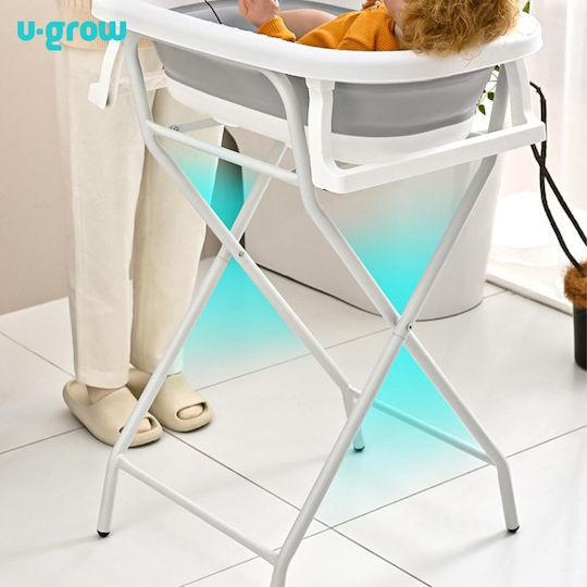 U-Grow Μπανιέρα Μωρού με Βάση με Θερμόμετρο Λευκή