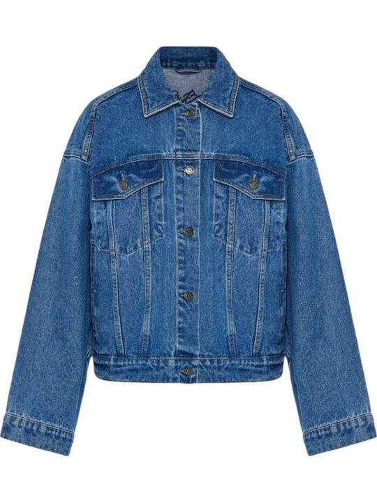 Short Women's Jean Jacket Md Blue