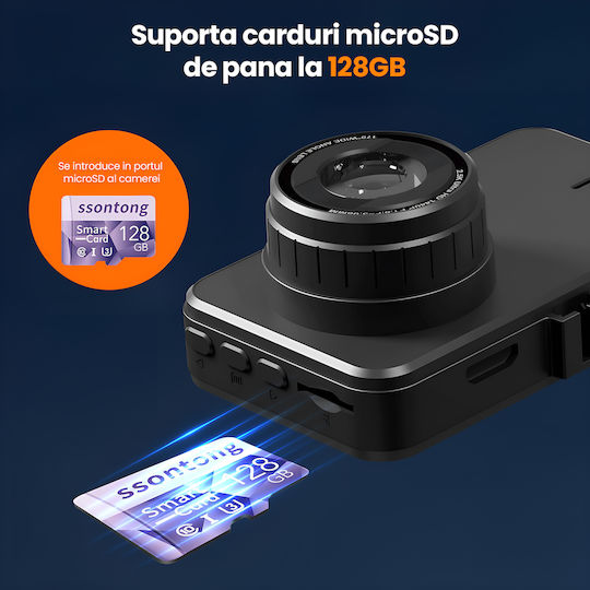Set Cameră DVR Auto 1440P cu Ecran Wi-Fi și Cameră de Marșarier