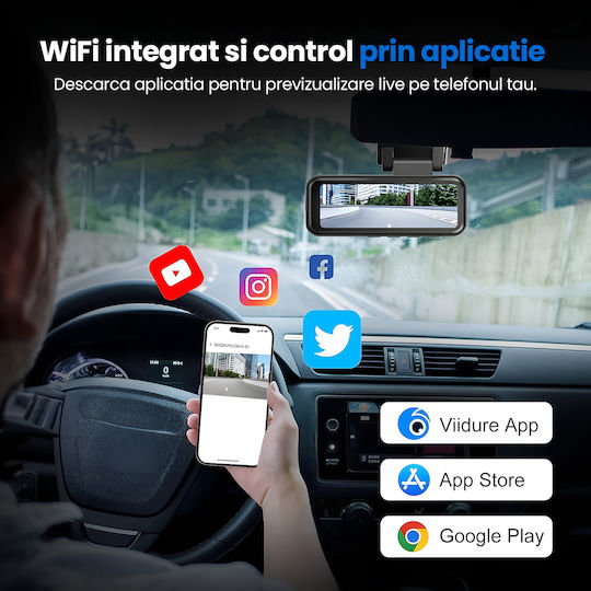 Set Cameră DVR Auto 4K cu Ecran Wi-Fi GPS și Cameră Marsarier
