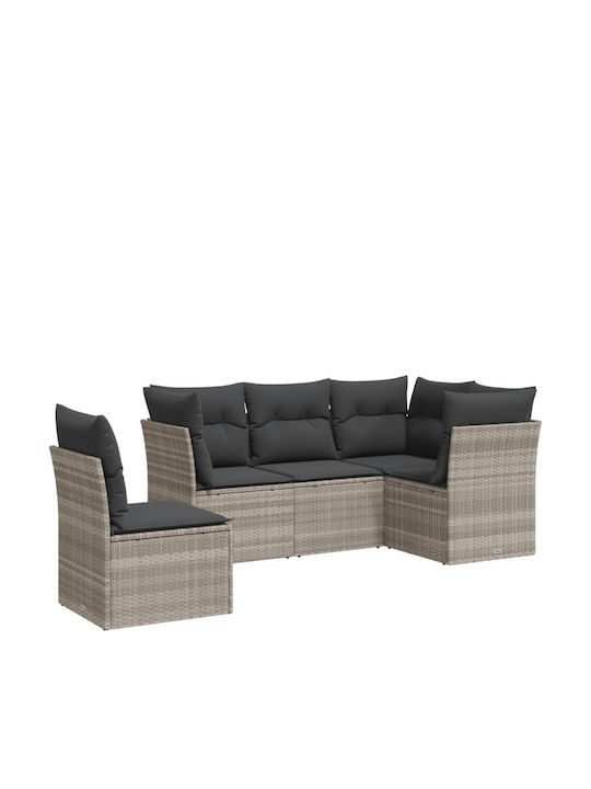Canapea Cu Patru Locuri De Exterior Din Rattan Cu Perne 55x55x69cm