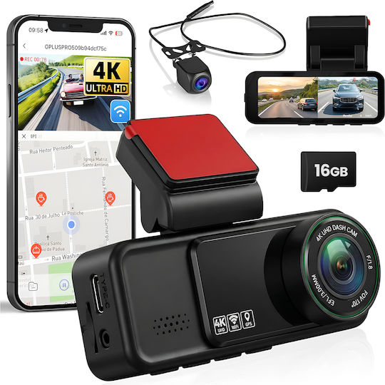 Cara Set Cameră DVR Auto 4K Wi-Fi GPS și Cameră Marșarier
