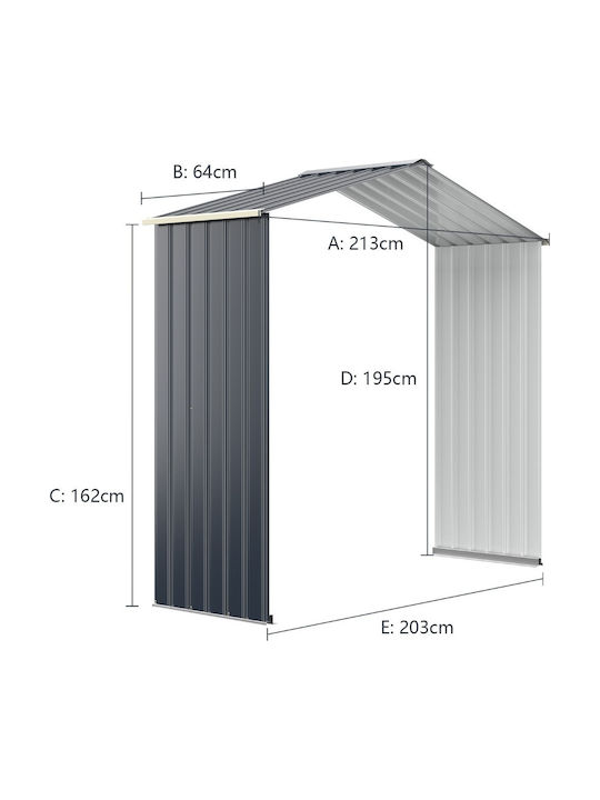 Metallische Gartenhaus M2.13xP1.62xH0.64m