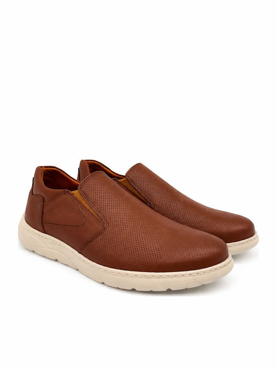 Ανατομικά Δερμάτινα Ανδρικά Slip-On Καφέ