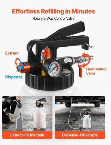 Vevor Transmission Fluid Pump 8 L Capacity Pneumatic Oil Fluid Extractor Atf Refill Dispenser Transfer Pump Wit 15 Atf Adapters Oil Extractor Dispenser Hdpe Tank Cars Boats