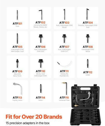 Vevor Transmission Fluid Pump 8 L Capacity Pneumatic Oil Fluid Extractor Atf Refill Dispenser Transfer Pump Wit 15 Atf Adapters Oil Extractor Dispenser Hdpe Tank Cars Boats