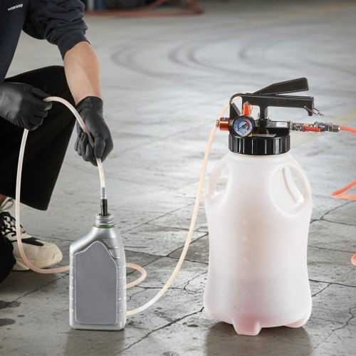 Vevor Transmission Fluid Pump 8 L Capacity Pneumatic Oil Fluid Extractor Atf Refill Dispenser Transfer Pump Wit 15 Atf Adapters Oil Extractor Dispenser Hdpe Tank Cars Boats