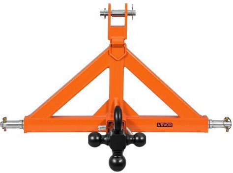 Vevor 3 Point Trailer Hitch 50.8 Mm Receiver 3 Pt Quick Hitch Attachment 3 Trailer Balls Tractor Tow Drawbar Adapter Category 1 Kubota Mahindra Ford Yanmar John Deere Massey Ferguson