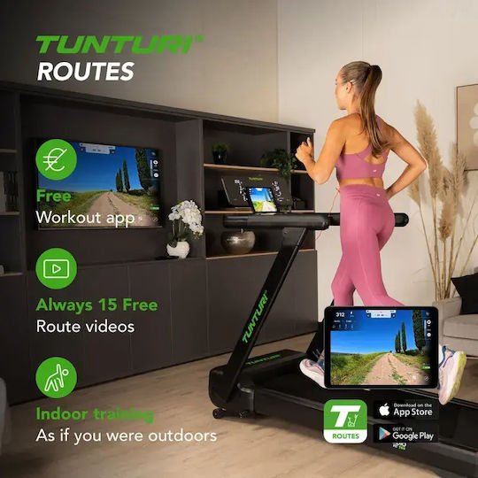 Tunturi Cardio 3.5hp Ηλεκτρικός Αναδιπλούμενος Διάδρομος Γυμναστικής για Χρήστη έως 130kg