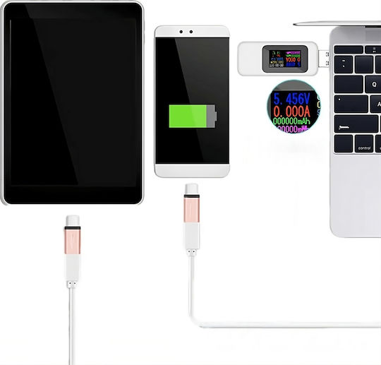 Zola Tester Digital Usb Volmetru Ampermetru 4-30v 0-5.1 A Metru Încărcare Ecran Lcd Alb