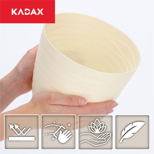 Kadax Kadax Kunststoff-Blumentopf Creme 19x19cm