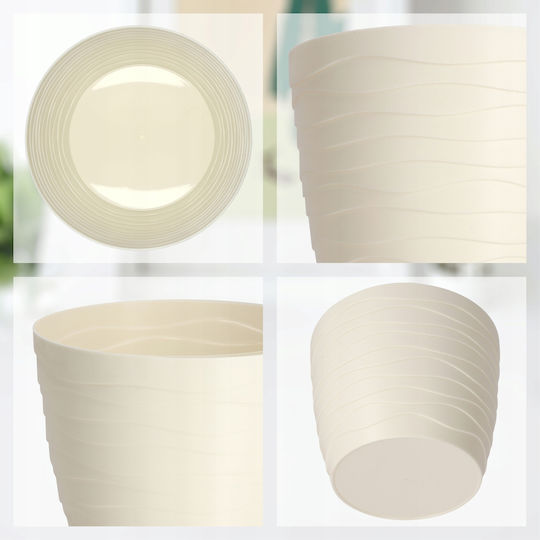 Kadax Kadax Kunststoff-Blumentopf Creme 19x19cm