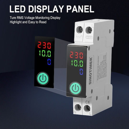 Sinotimer Wps103-63a Întrerupător Automat Inteligent Wifi Protecție Tensiune Curent Monitorizare Kwh Tuya 230v