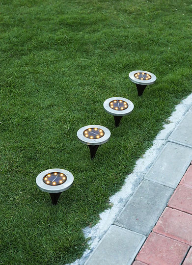 GloboStar Set of 4 Solar Lights 3W 170lm Warm White 3000K with Photocell IP65