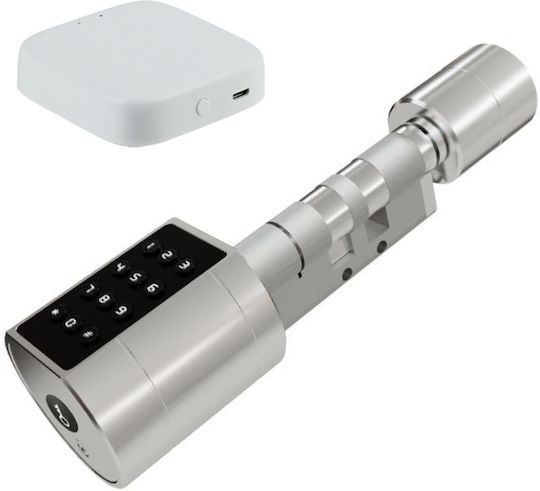 Euro Cylinder Smart Lock Package Ambianzza 2h Smart 65 – 90 Mm Silver + Wifi Adapter