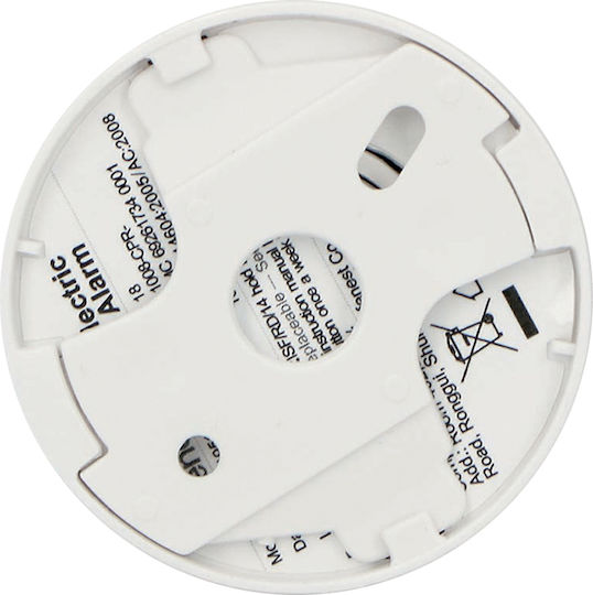Alecto Мини Оптичен Детектор За Дим 85db Cr123a Литиева Батерия 10 Години En14604 Бял