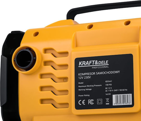 Kraft & Dele Car Tire Pump with Cigarette Lighter Cable 12V