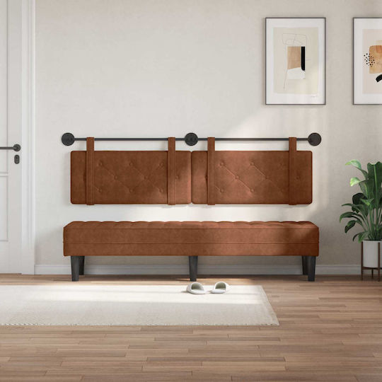 vidaXL Leder Kopfstütze für Betten Braune 170x55cm